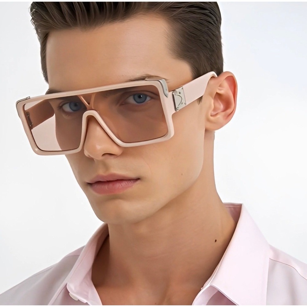 Oversized Square Sunglasses Fashion Beige Frame Men Beach‎ Trendy Lentes Gafas